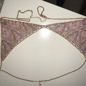 Snake print chain mail bralette